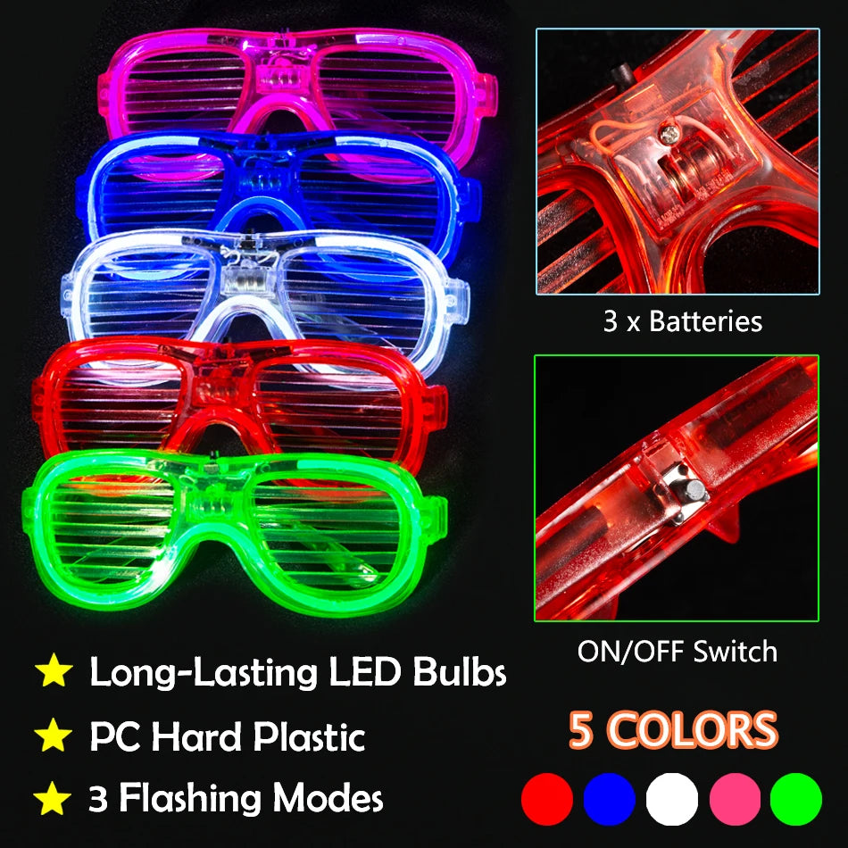 Glow In The Dark Party Supplies Glow Sticks LED Glasses
