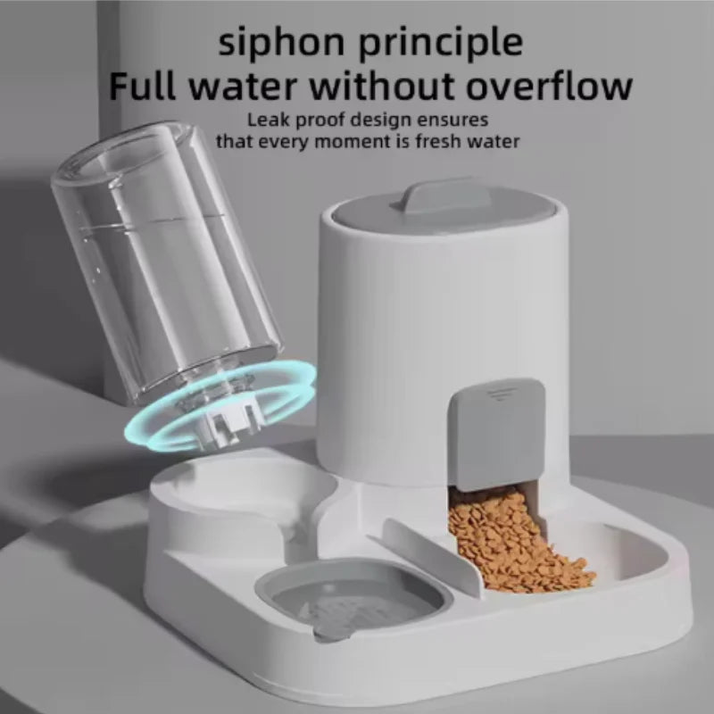 Cat Water Feeder And Food Bowl Two In One Dispenser
