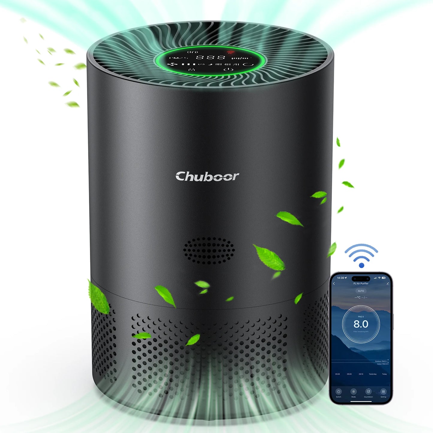 Chuboor H13 True HEPA Air Purifier for Home 40 Square Meters CADR 185