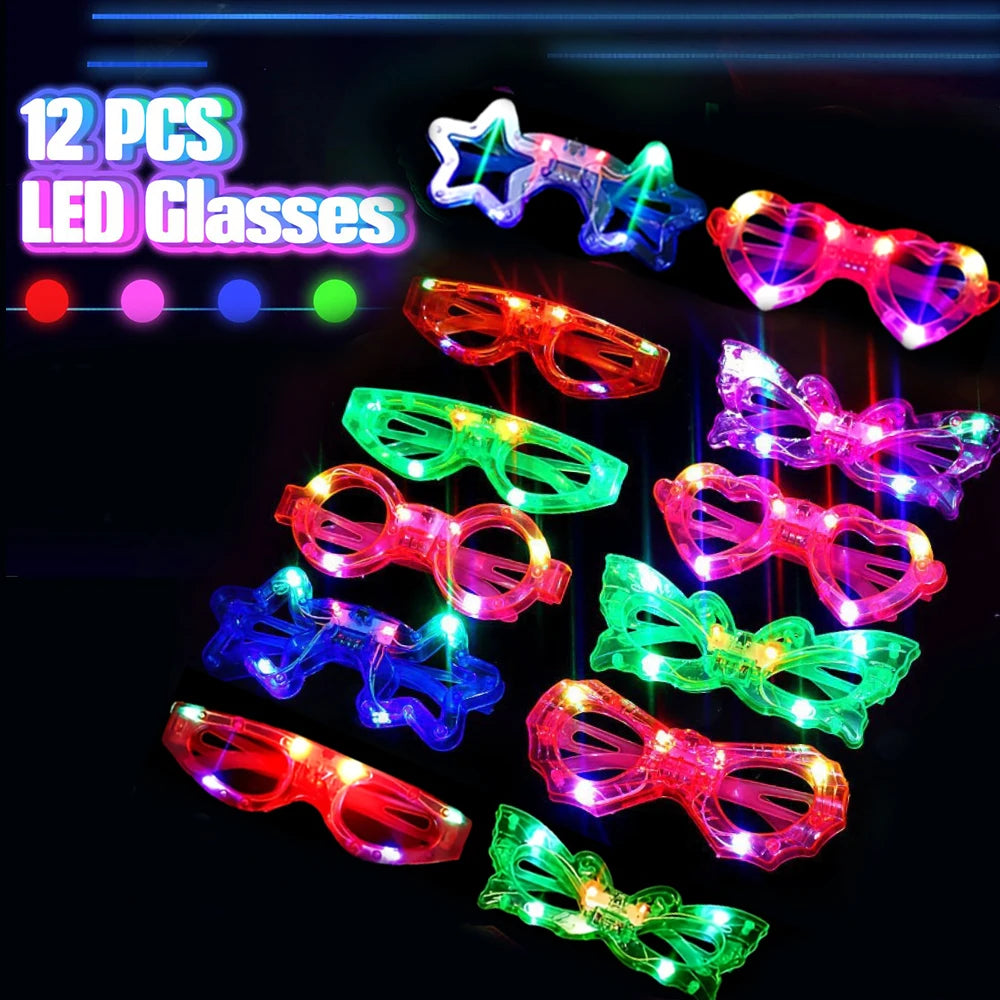 Glowing Festival Party Kit 138 Pcs With Glow Sticks And Neon Glasses