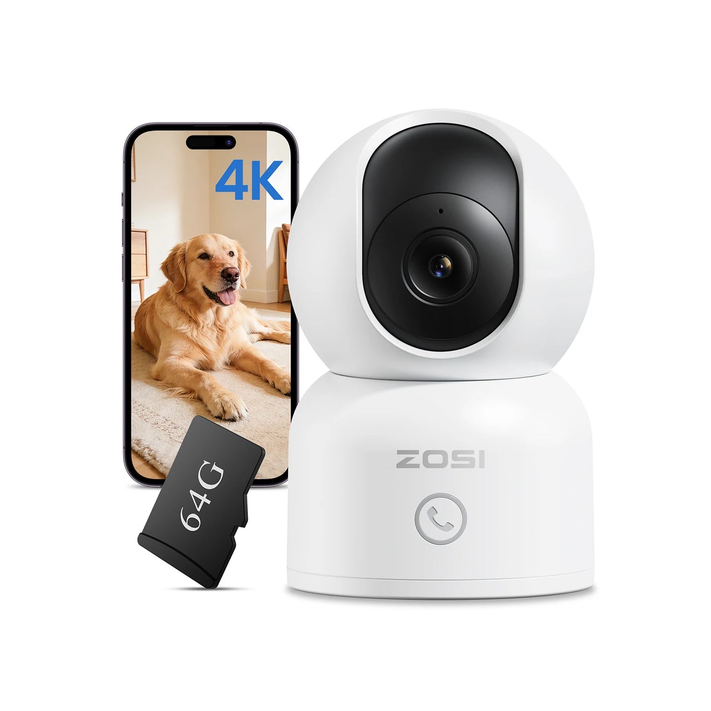 ZOSI 360 Degree PTZ AI Auto Tracking Security Camera With Night Vision