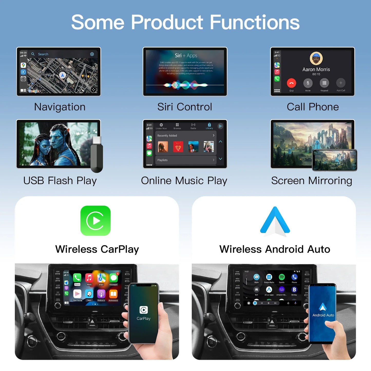 AUTOABC Wireless CarPlay Android Auto Decoder Box For Toyota Vehicles
