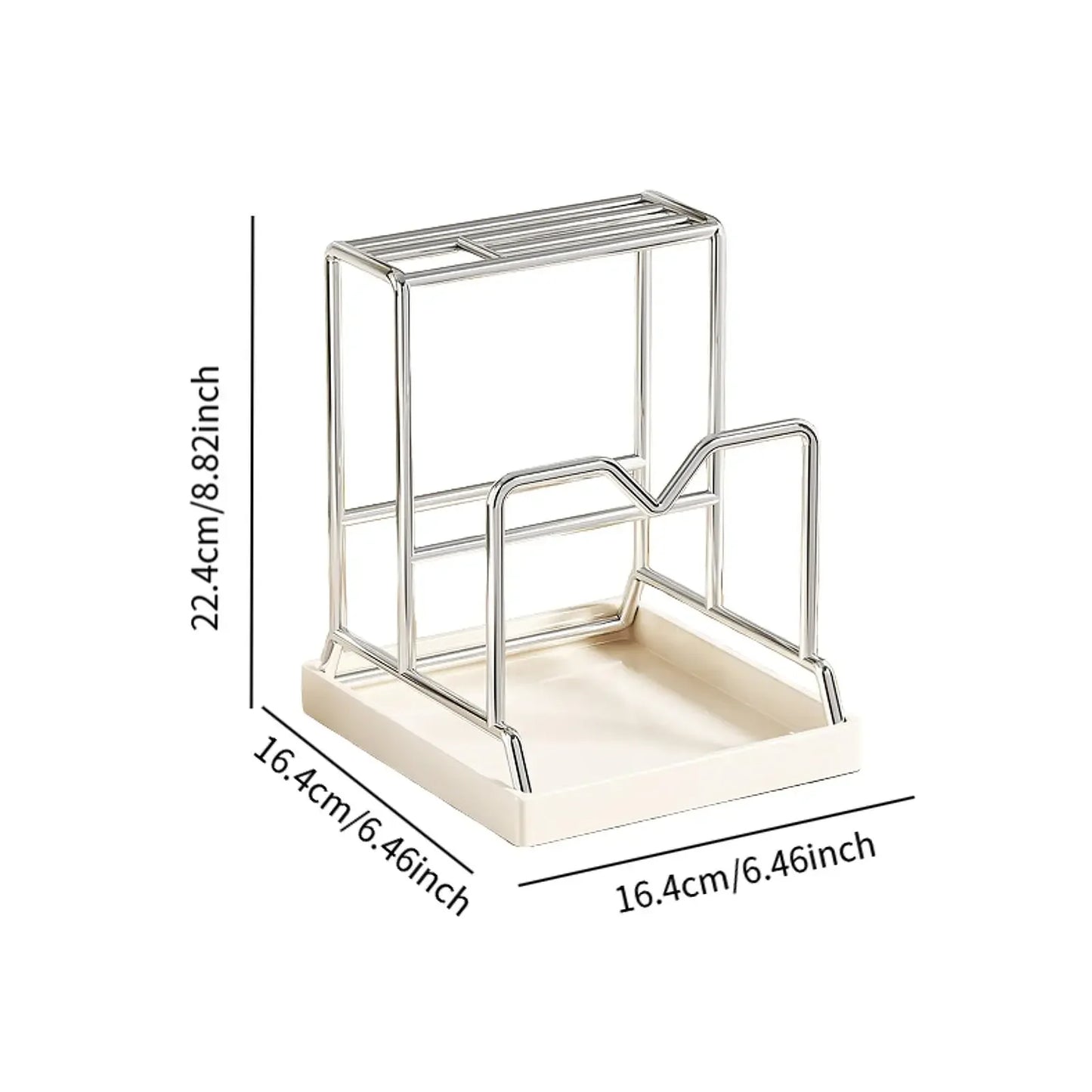 Stainless Steel Pot Lid Rack And Cutting Board Organizer