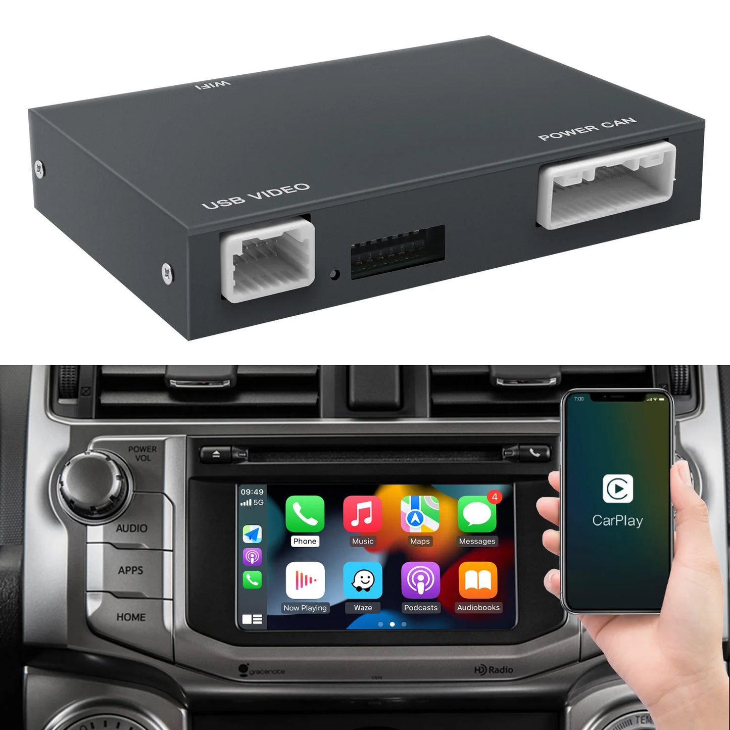 AUTOABC Wireless CarPlay Android Auto Decoder Box For Toyota Vehicles
