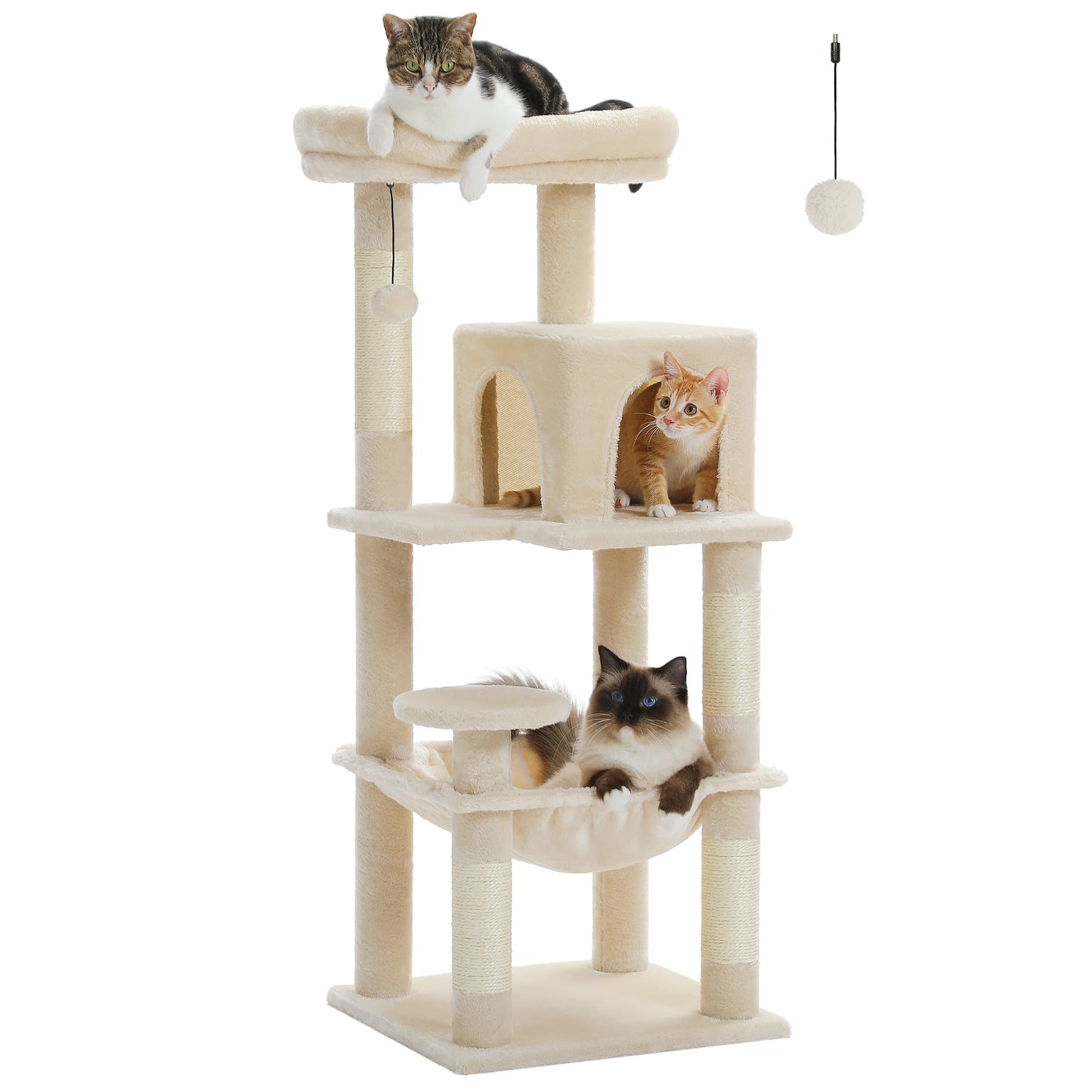 PETEPELA Cat Tree Indoor 5-Level Tower For Large Cats Metal Frame