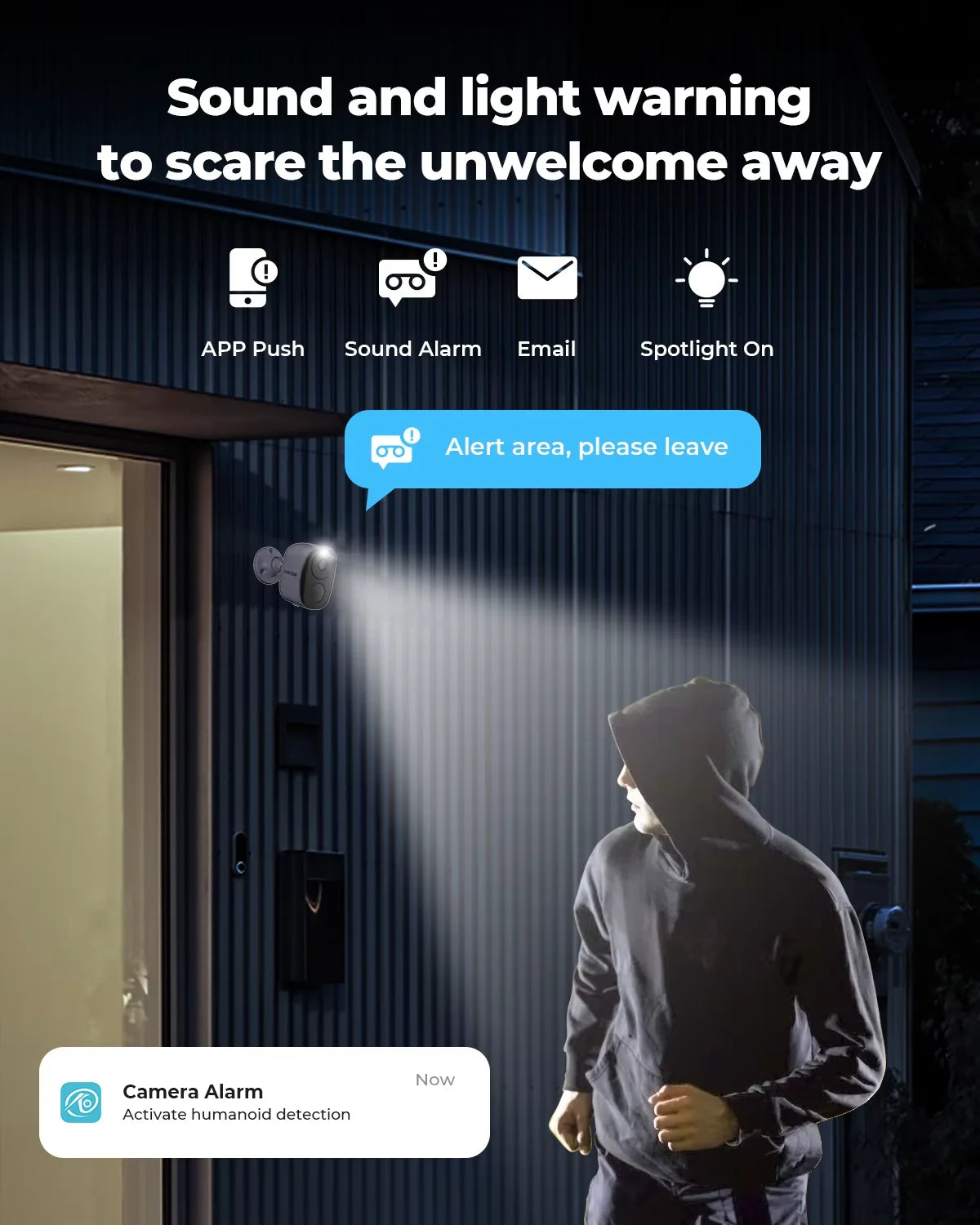 H.VIEW PIR Battery Powered Wireless Outdoor 2K 3MP Security Camera