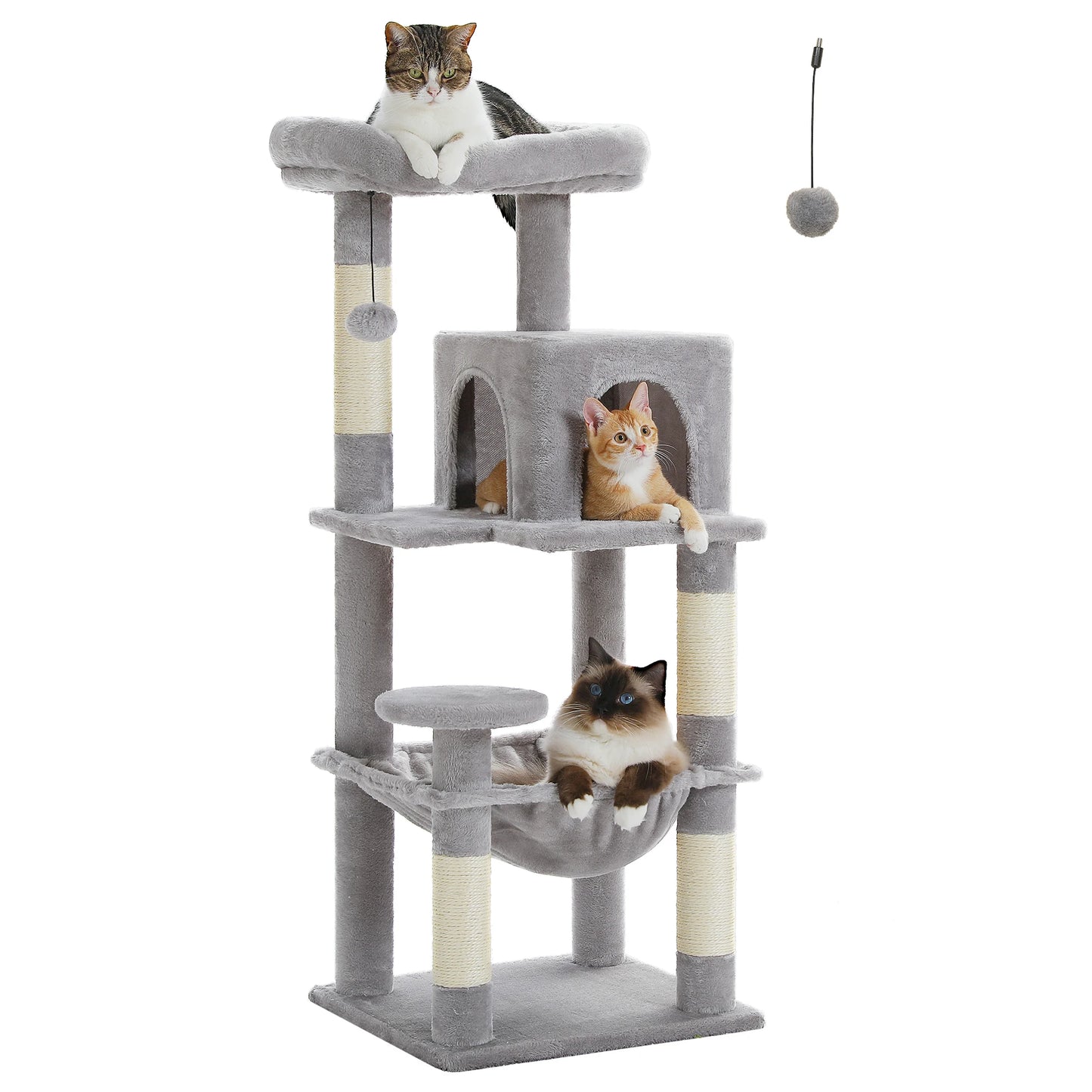 PETEPELA Cat Tree Indoor 5-Level Tower For Large Cats Metal Frame