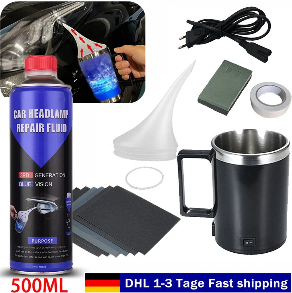 Car Headlight Restoration Kit Polishing Fluid Polymer Cleaner
