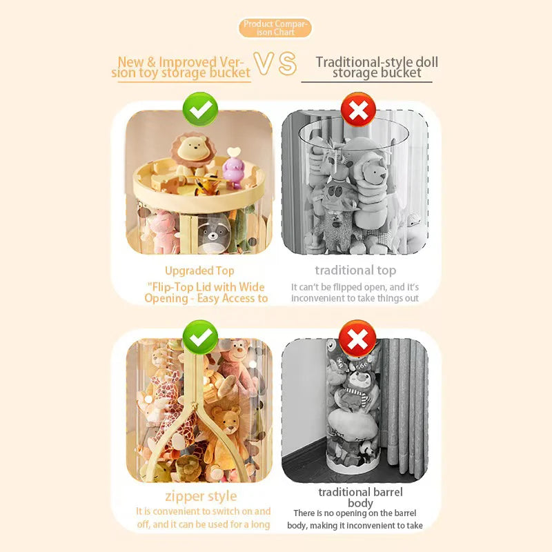 Guangdong Choice Doll Storage Box Transparent Plush Toy Organizer