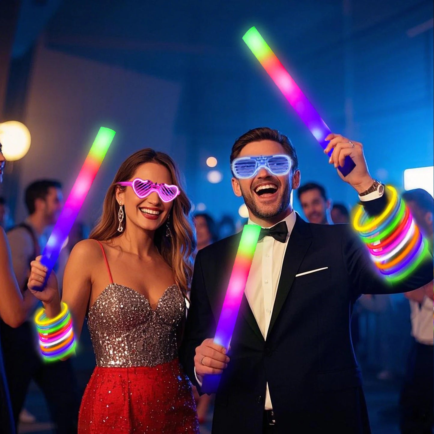 Glow Party Kit 168 Pieces With LED Glasses And Glow Sticks