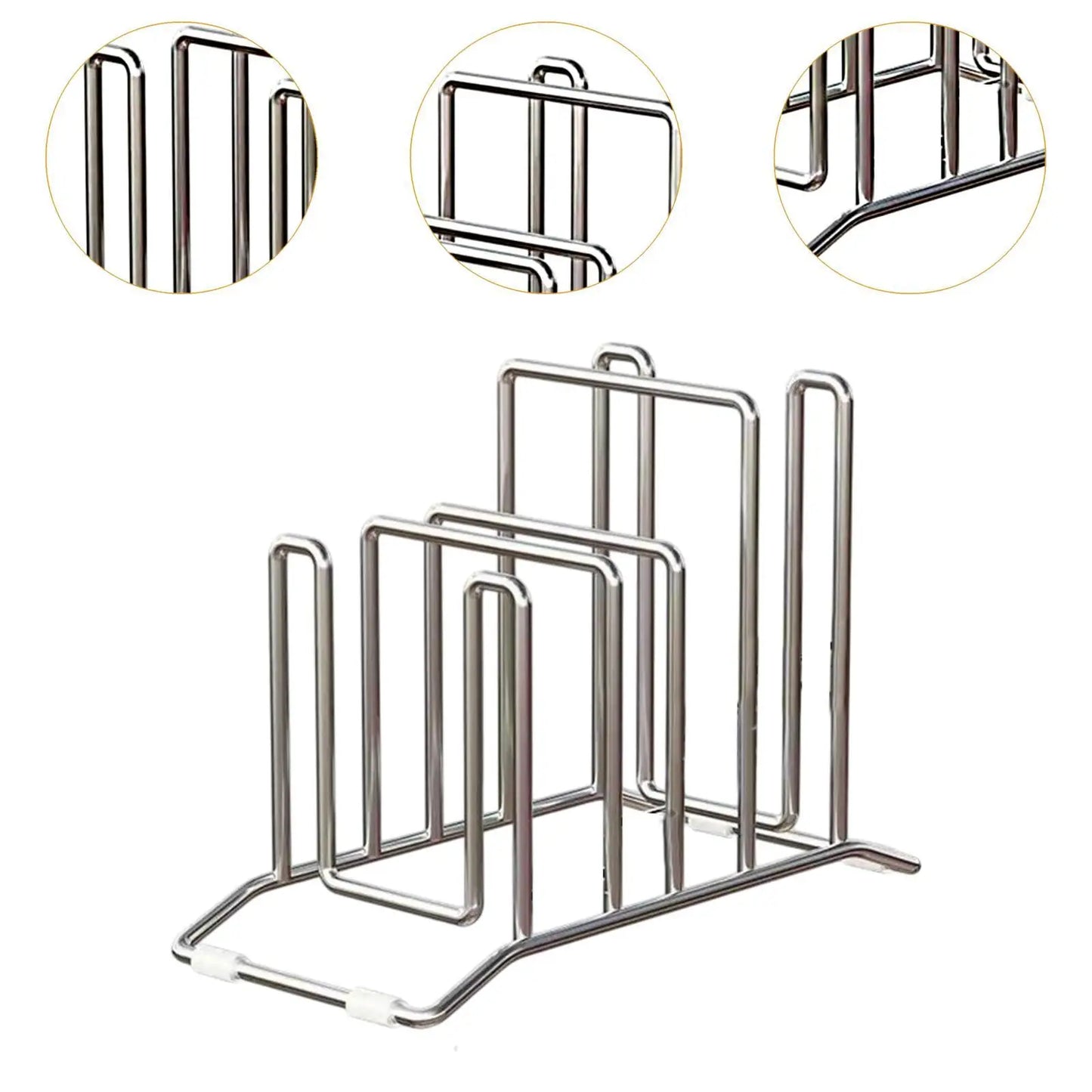 Stainless Steel Pot Lid Rack And Cutting Board Organizer