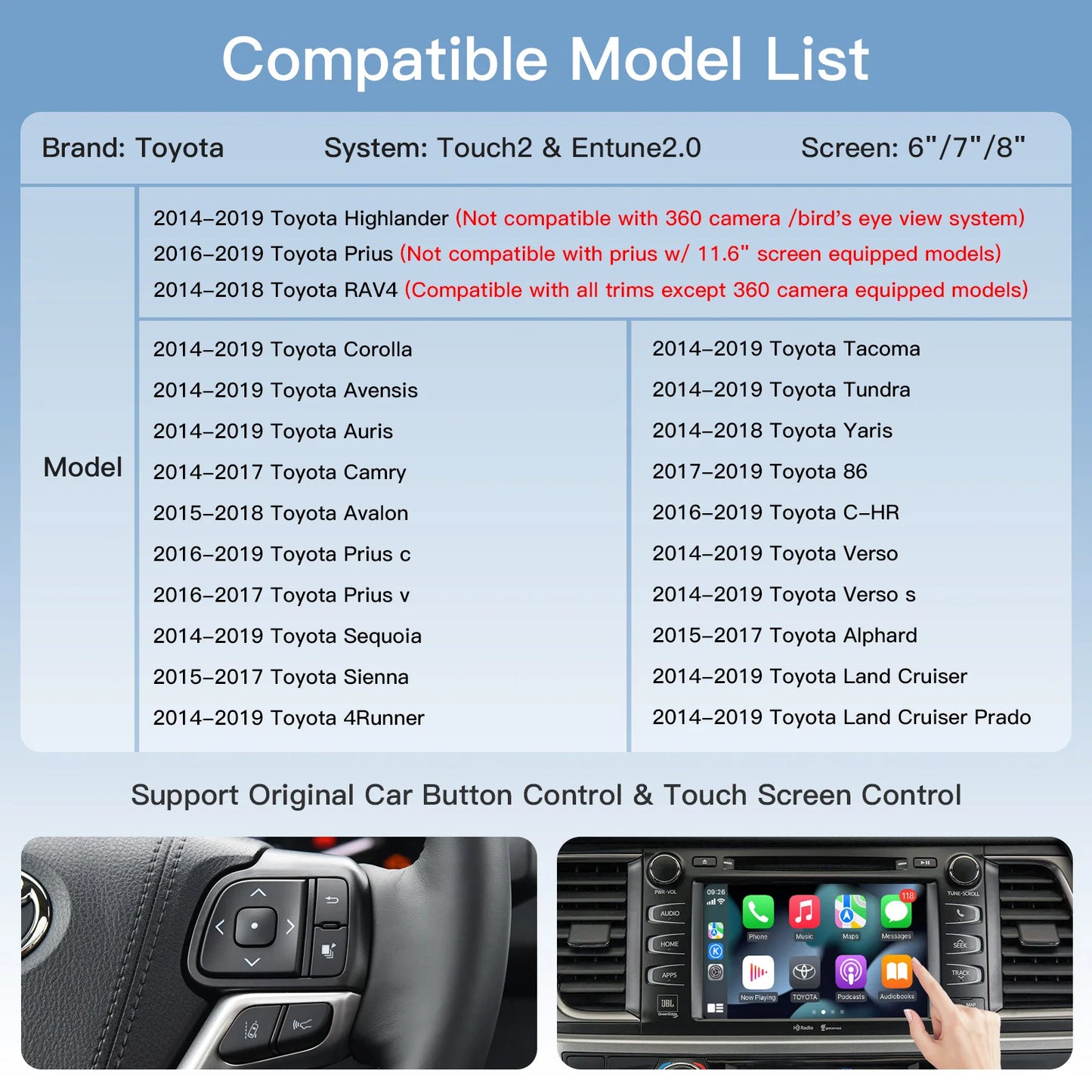 AUTOABC Wireless CarPlay Android Auto Decoder Box For Toyota Vehicles
