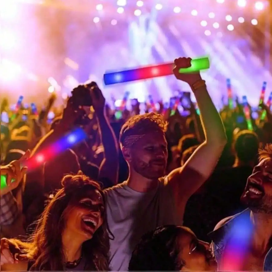 100Pcs Foam Glow Sticks With 3 Flash Modes For Parties