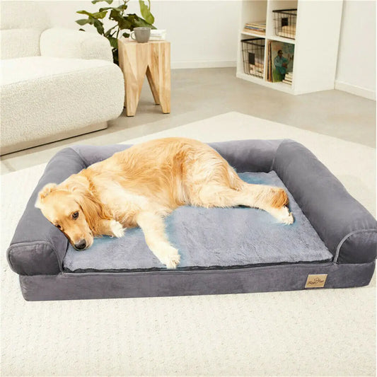 BINGOPAW Orthopedic Dog Bed With Washable Cover And Bolster
