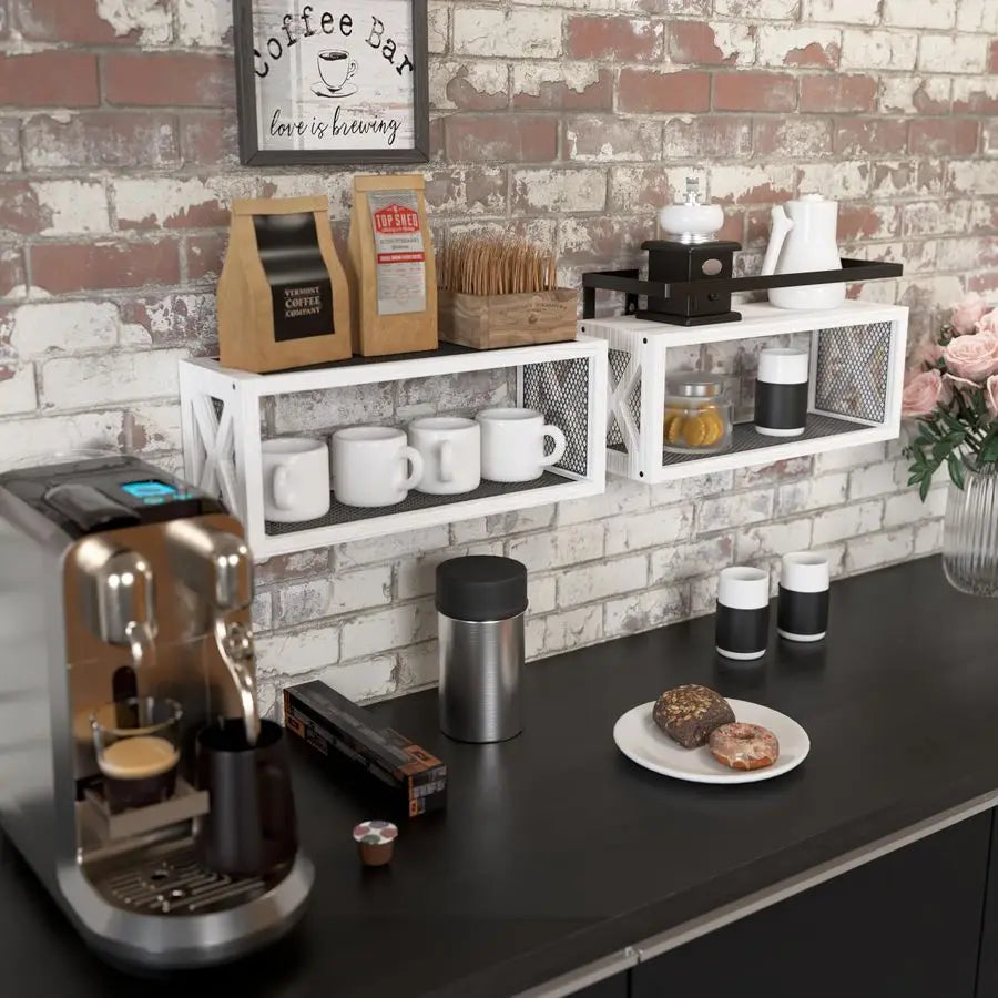 Floating Guardrail Shelves Rustic Wood Wall Decor For Bathroom