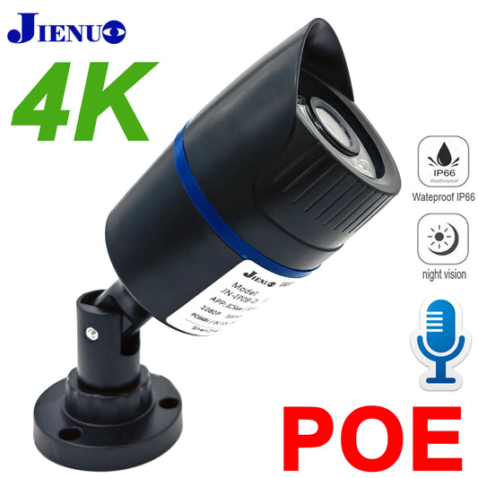 JIENUO 4K Outdoor PoE IP Security Camera With Night Vision