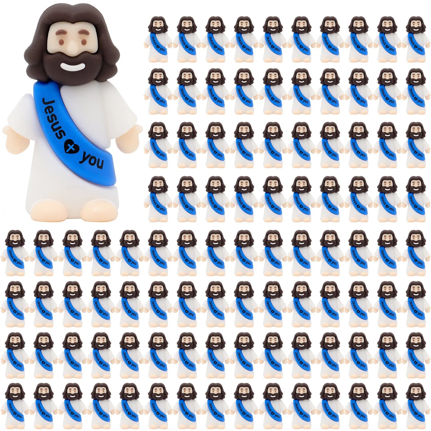 Yelakey 100pcs Small Jesus Statues Desktop Decorations for Gifts