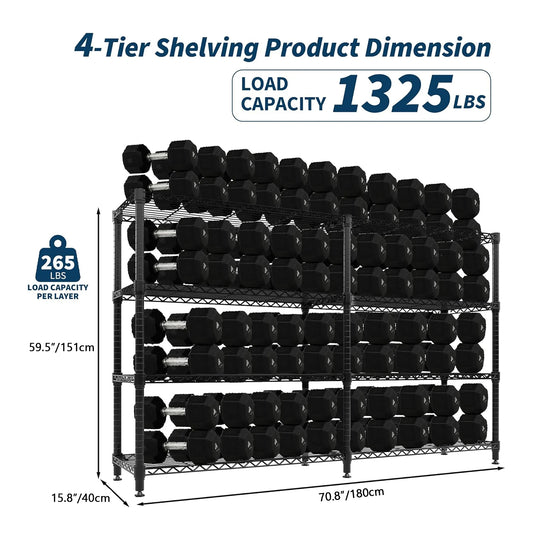 TWISTER.CK Heavy Duty Metal Shelving Unit 5 Tier Storage Shelves