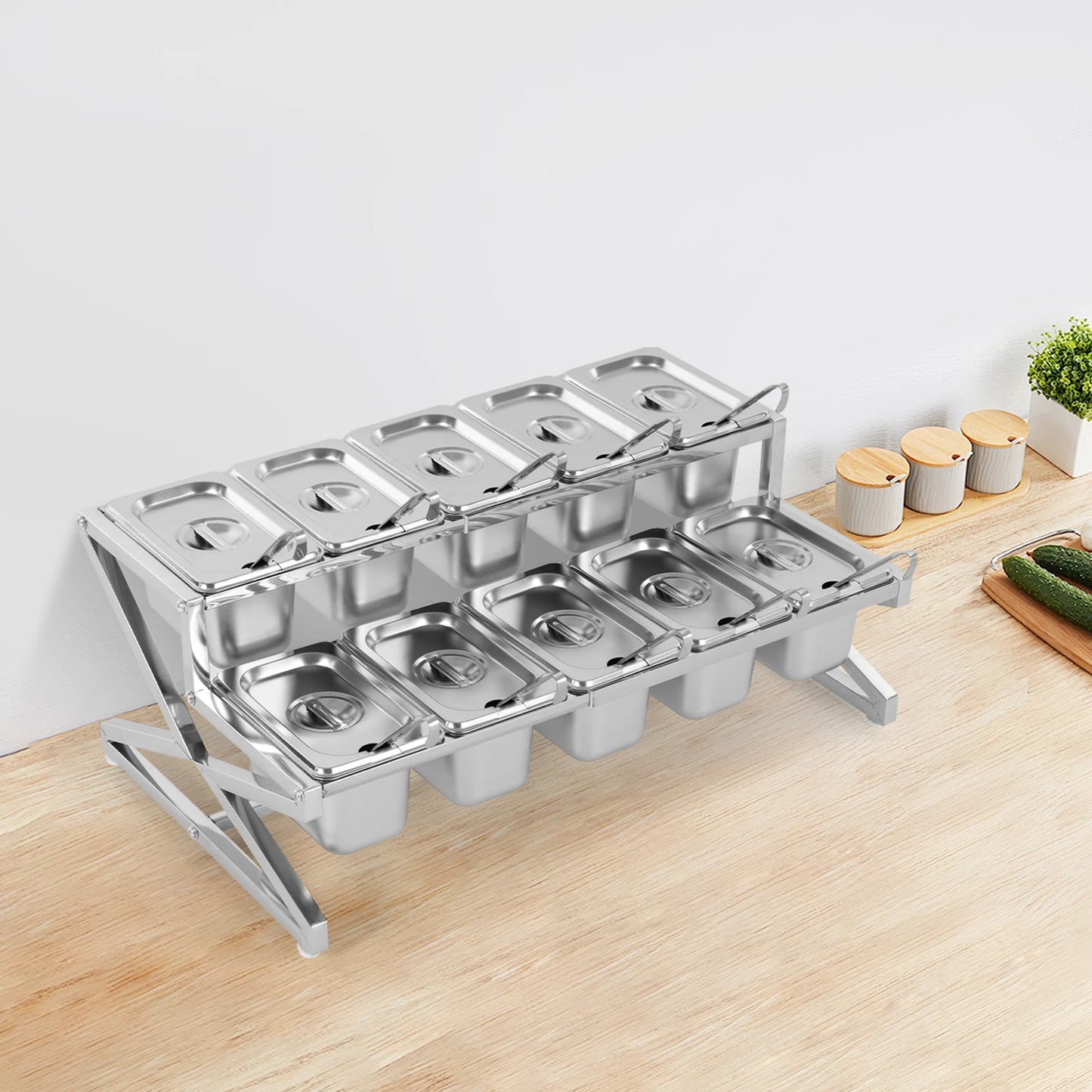 Expandable Stainless Steel Spice Rack Organizer for Seasonings and Spices