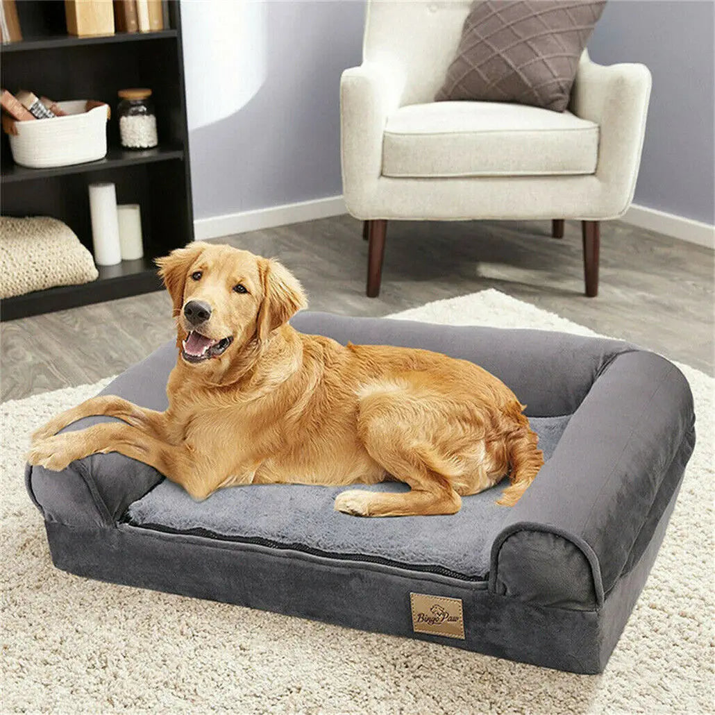 BINGOPAW Orthopedic Dog Bed With Washable Cover And Bolster