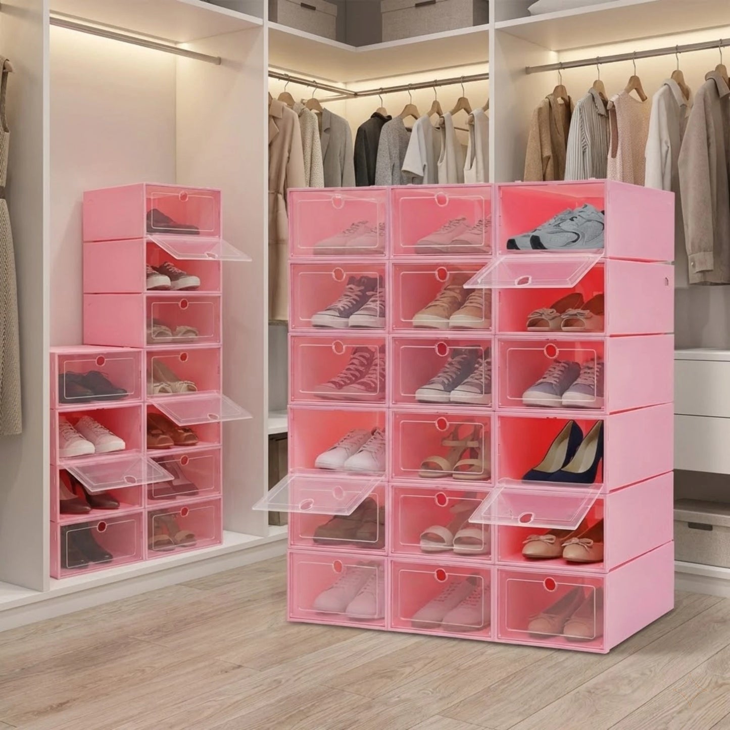 Bymaocar 24 Piece Shoe Organizer System For Sneakers And Heels