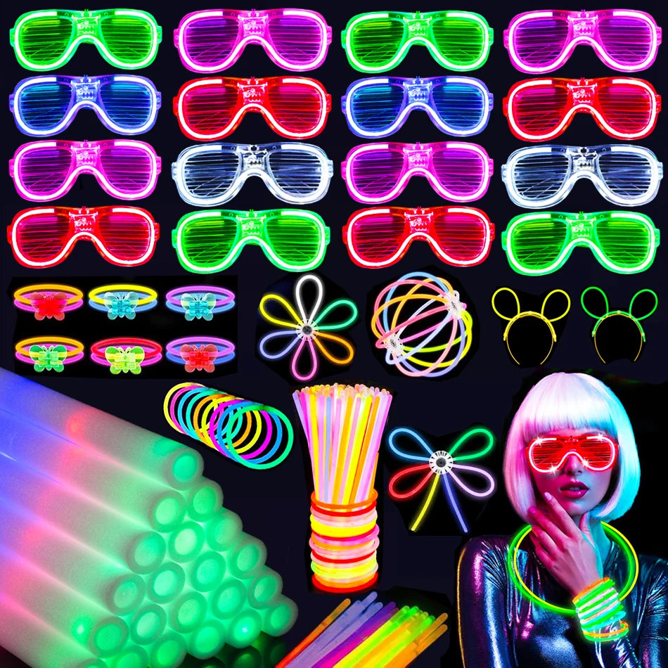 Glow In The Dark Party Supplies Glow Sticks LED Glasses