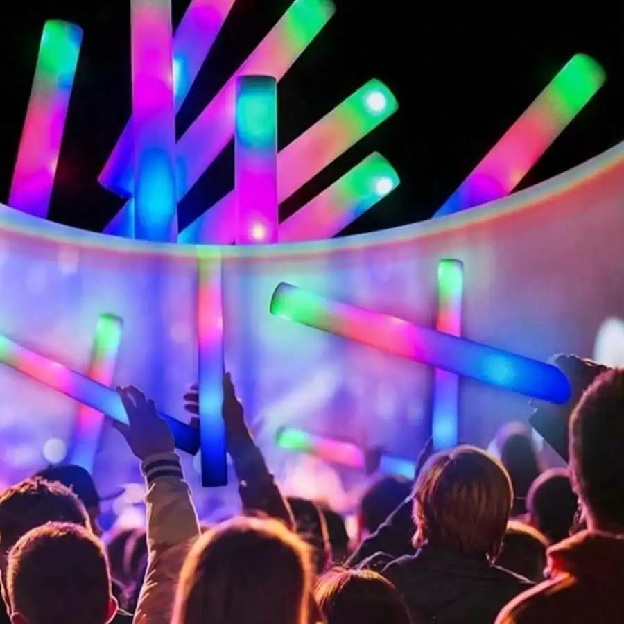 100Pcs Foam Glow Sticks With 3 Flash Modes For Parties